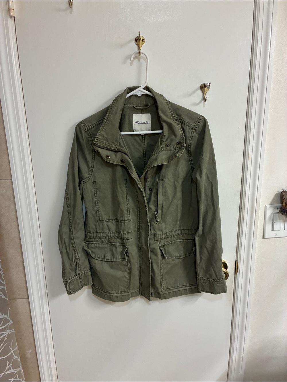 Madewell Olive Green Utility Field Jacket with Flap Pockets Sz M
